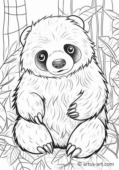 Página para colorir de urso-preguiça